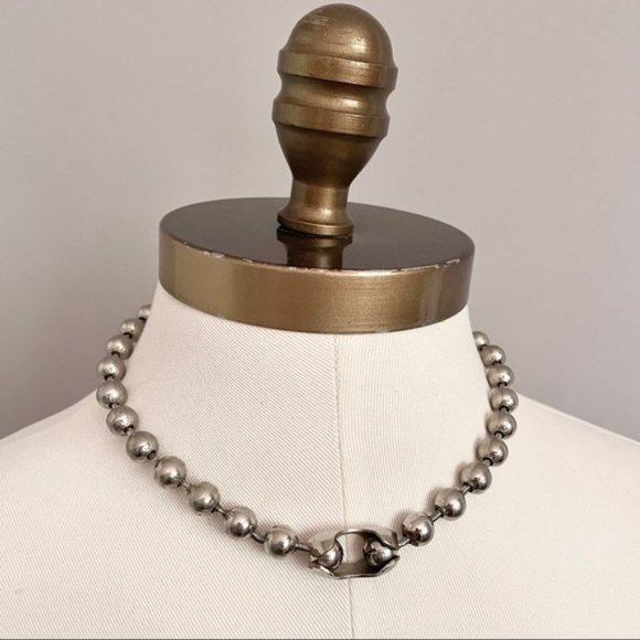 Vintage Other - Vintage 90s Stainless Steel Oversized Bathtub Chain Goth Skater Choker Necklace
